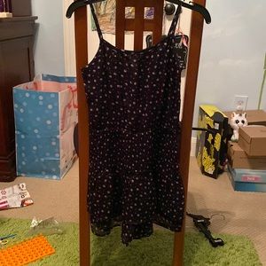 Abercrombie kids dark blue flowy romper sz 9/10, new wo tags